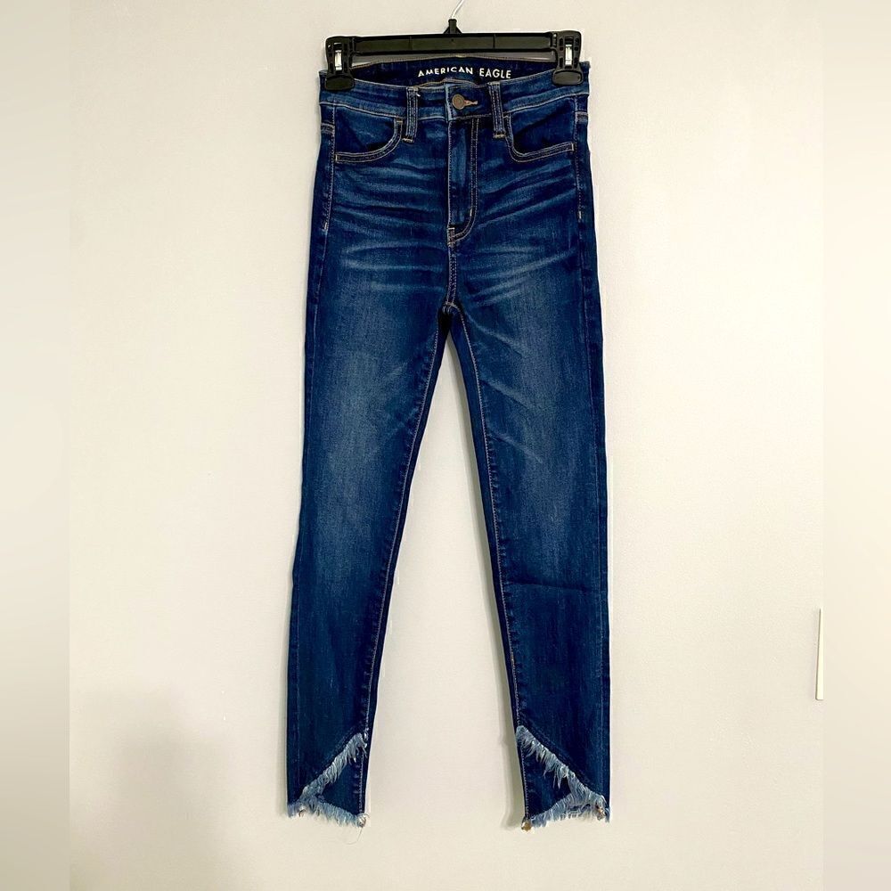 American Eagle Super Hi-Rise Jegging Crop Women Size 0 - Picture 1 of 9